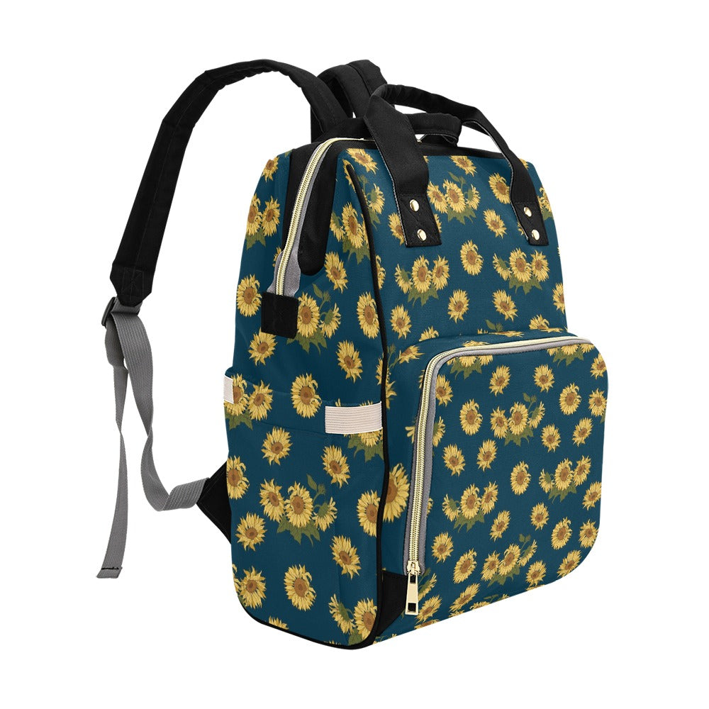 Sunflower Print Design LKS305 Diaper Bag Backpack
