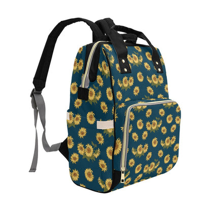 Sunflower Print Design LKS305 Diaper Bag Backpack