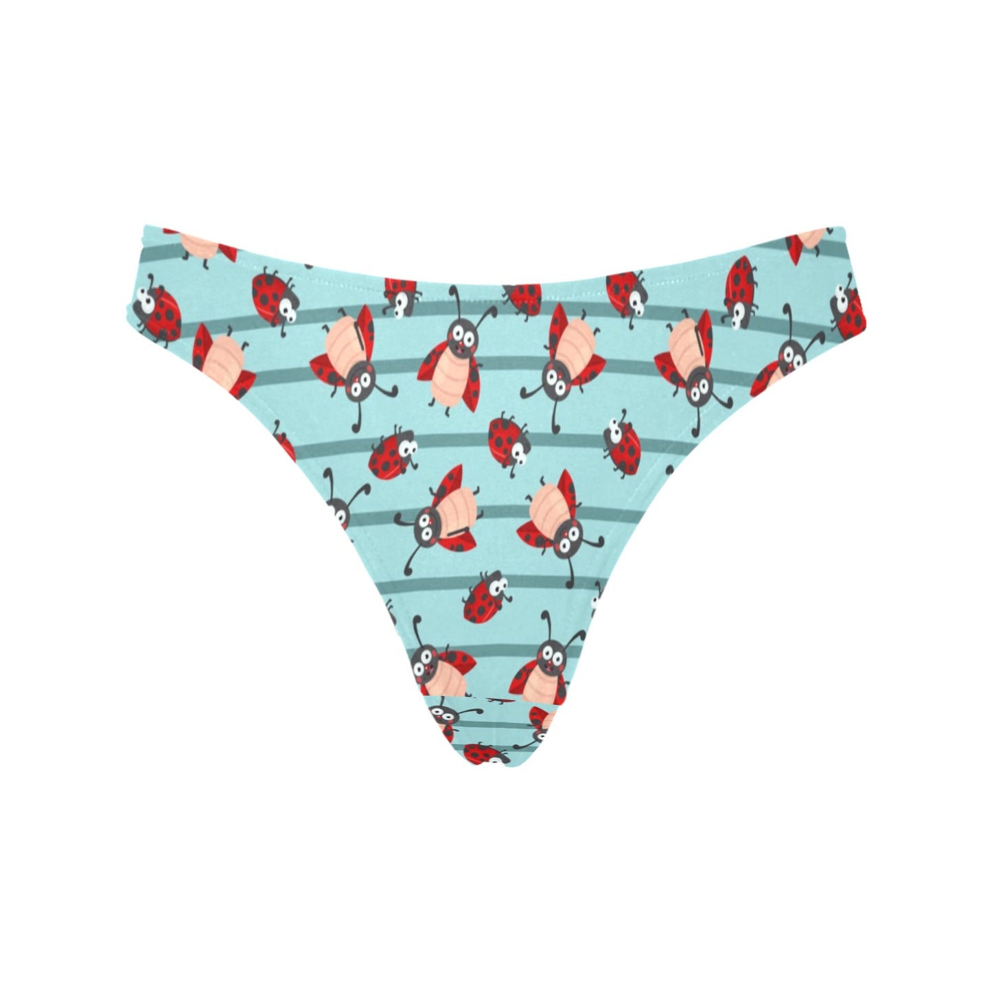 Ladybug Happy Print Pattern Women's Thongs