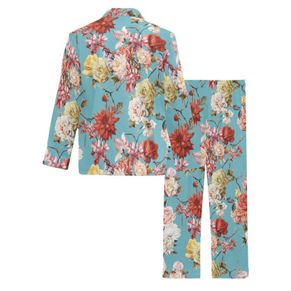 Summer Floral Pattern Print Design SF05 Men's Long Pajama Set