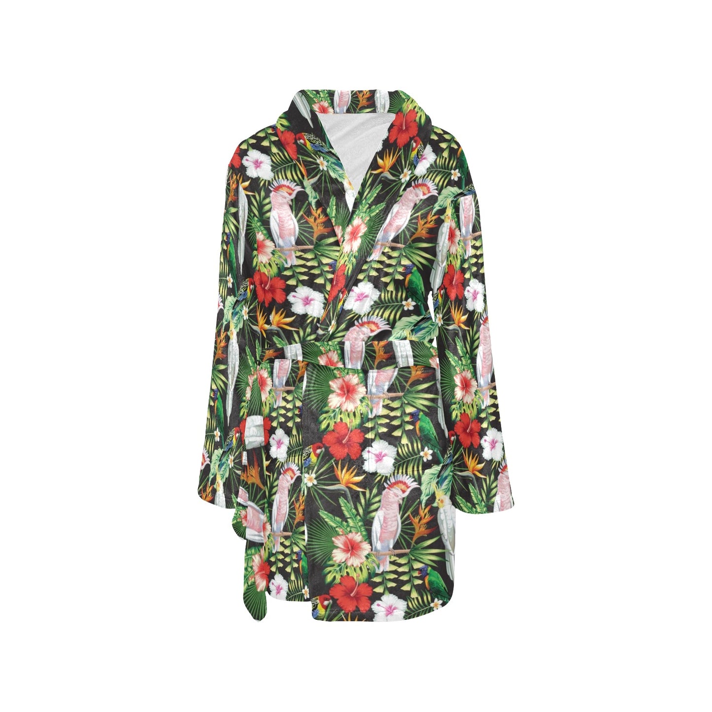 Tropical Flower Pattern Print Design TF03 Women's Fleece Robe