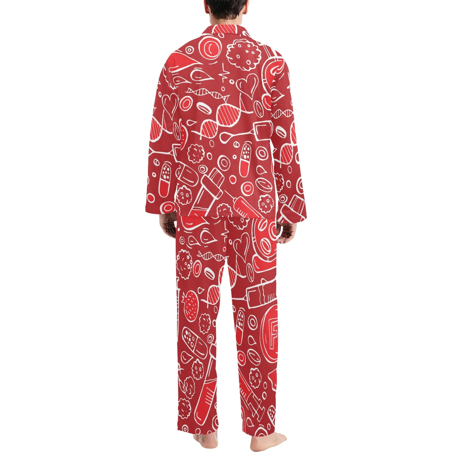 Phlebotomist Pattern Print Design A02 Men's Long Pajama Set