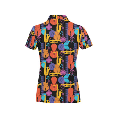 Jazz Pattern Print Design 03 Women's Polo Shirt