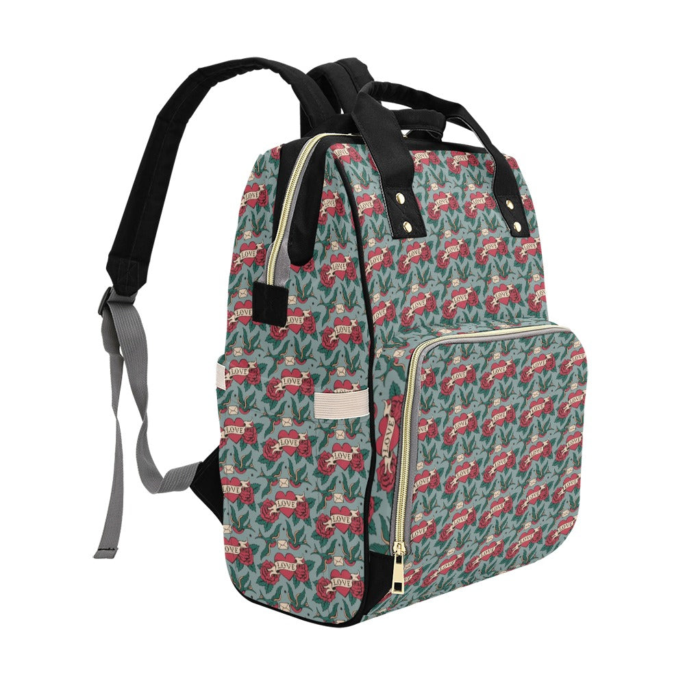 Tattoo Heart Print Design LKS301 Diaper Bag Backpack
