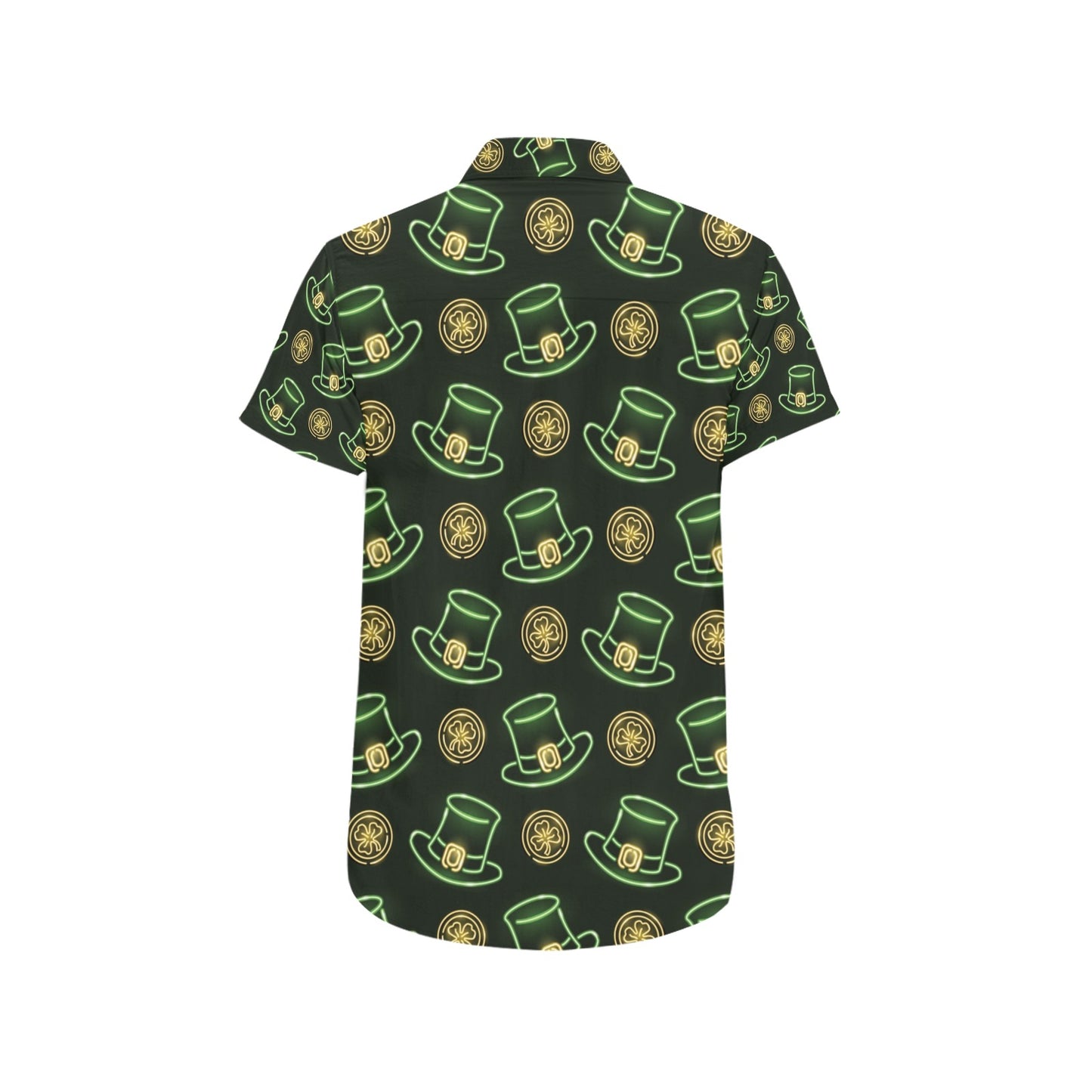 St Patricks Day Print Design LKS308 Men Short Sleeve Button Up Shirt