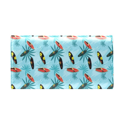 Surfboard Themed Pattern Women's Trifold Wallet