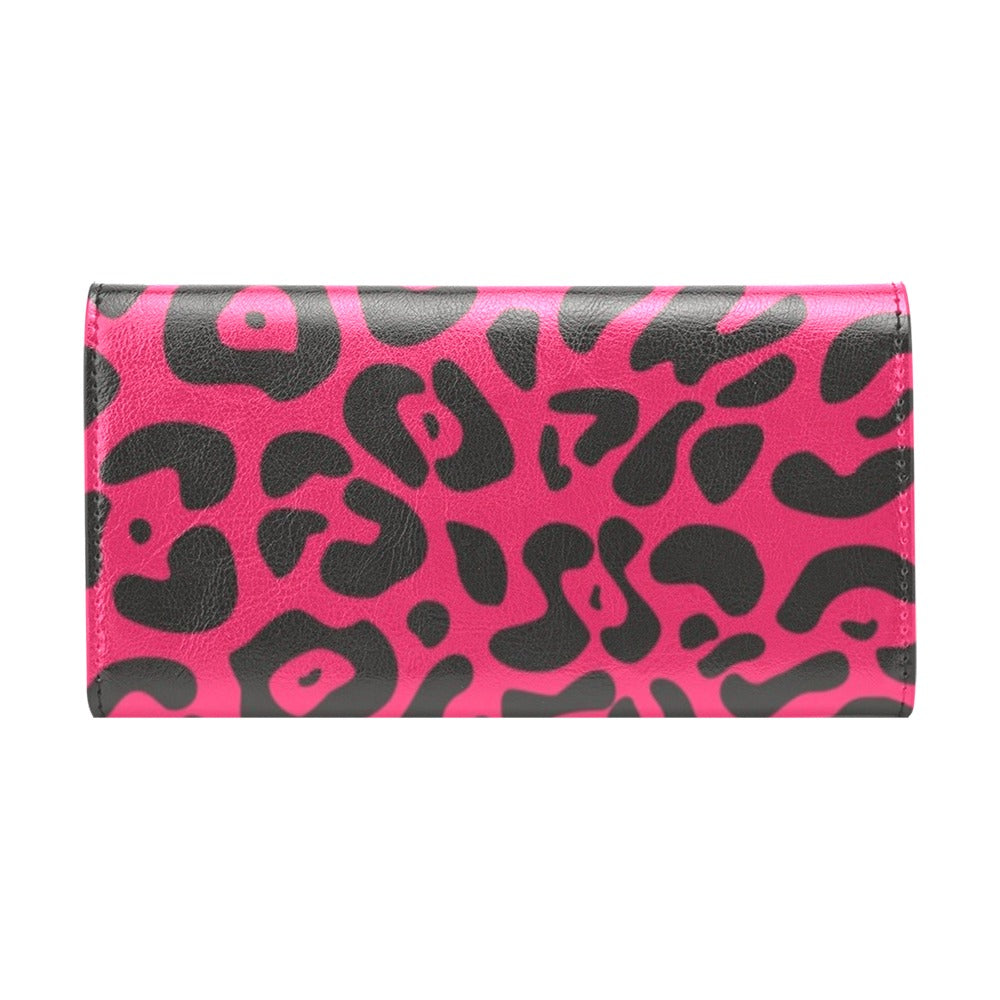 Cheetah Pink Print Pattern Women's Trifold Wallet