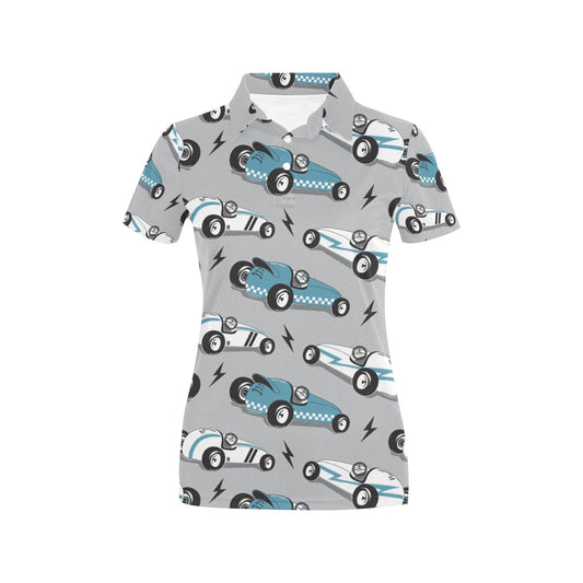 Racing Vintage Pattern Print Design A02 Women's Polo Shirt