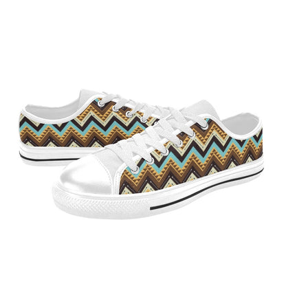 Southwest Pattern Print Design LKS301 Women's White Low Top Shoes