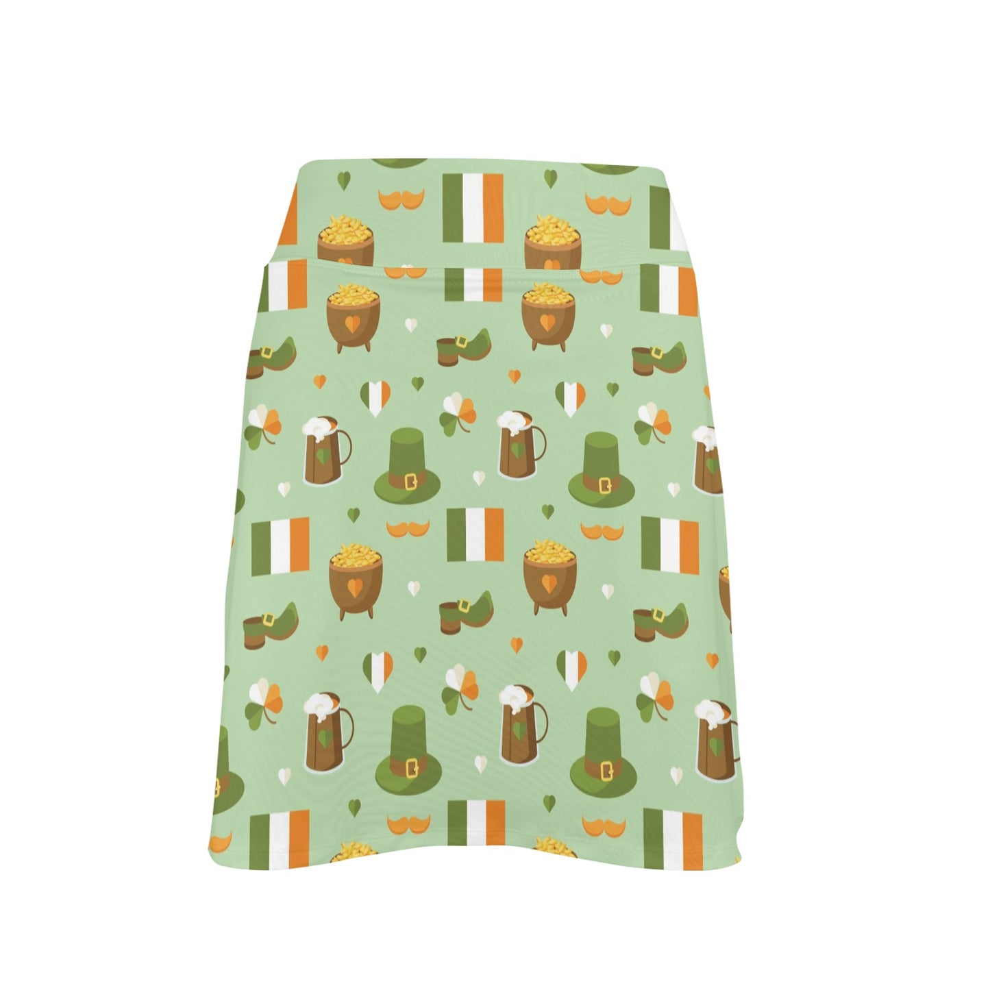 St Patricks Day Print Design LKS302 17" Golf & Pickleball Skort with Pockets