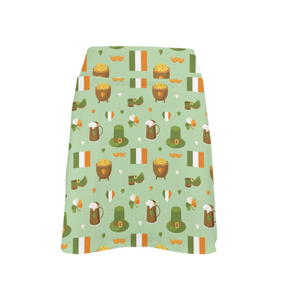 St Patricks Day Print Design LKS302 17" Golf & Pickleball Skort with Pockets