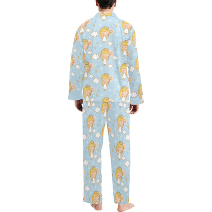 Angel Pattern Print Design 05 Men's Long Pajama Set