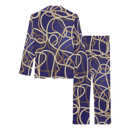Rope Pattern Print Design A01 Women's Long Pajama Set