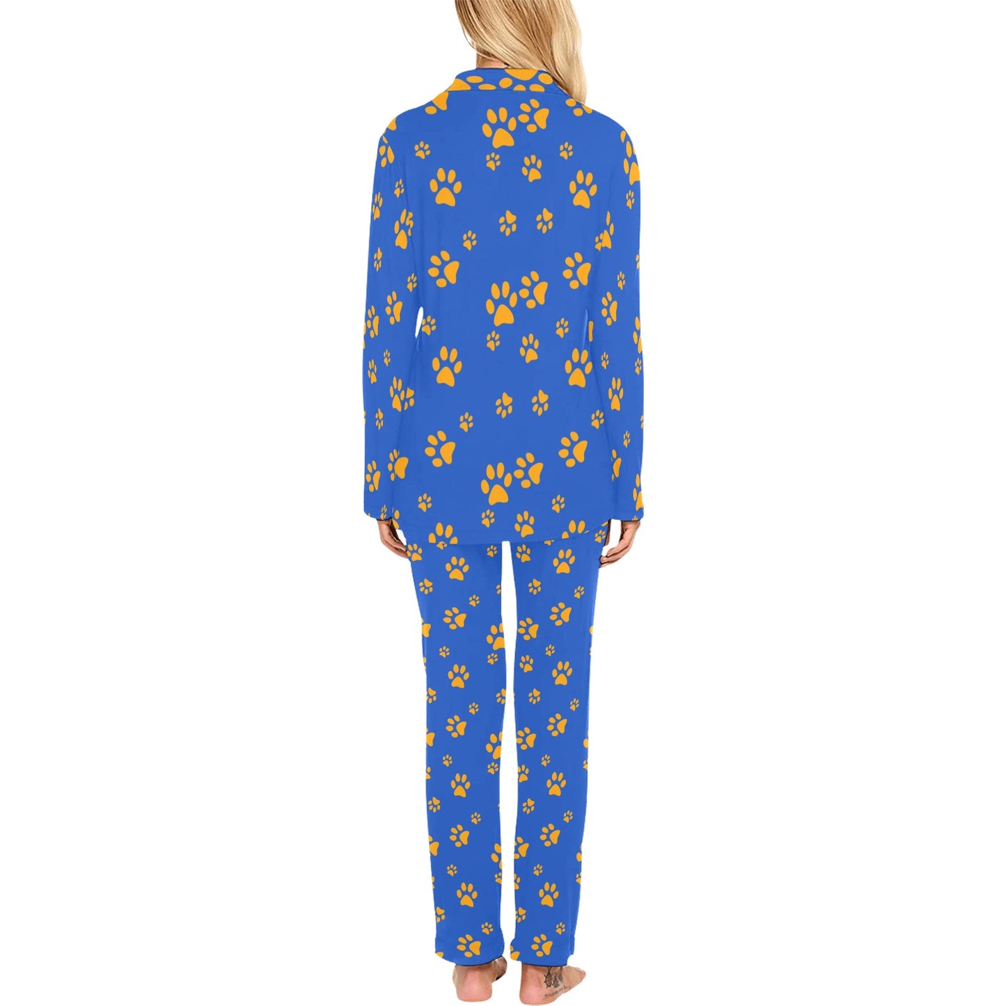 Paw Pattern Print Design A03 Women's Long Pajama Set