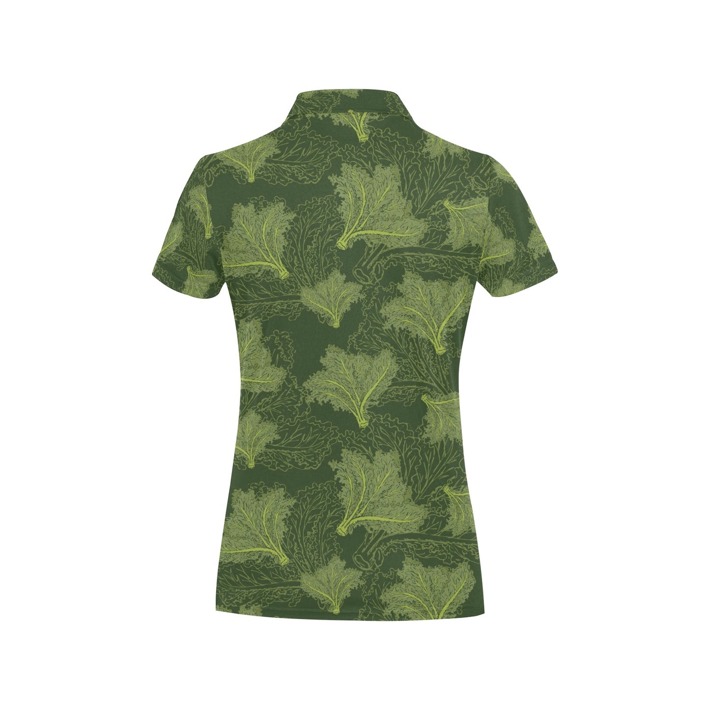 Kale Pattern Print Design 01 Women's Polo Shirt