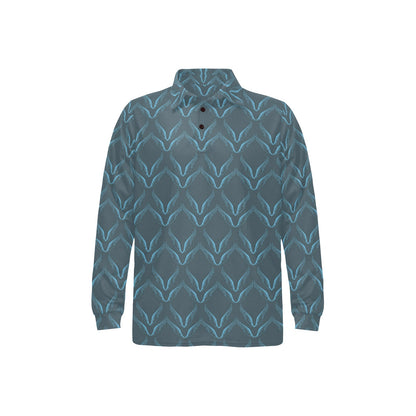 Angel Wings Pattern Print Design 04 Long Sleeve Polo Shirt For Men's