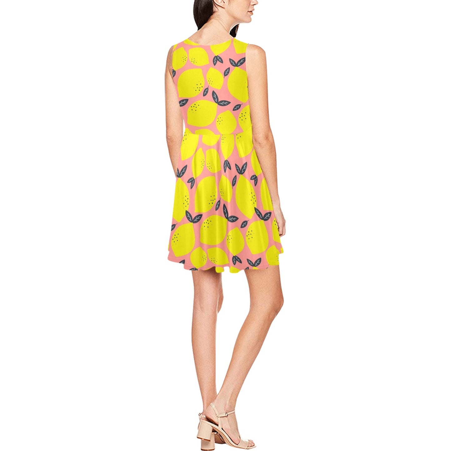 Lemon Pattern Print Design LM03 Sleeveless Dress