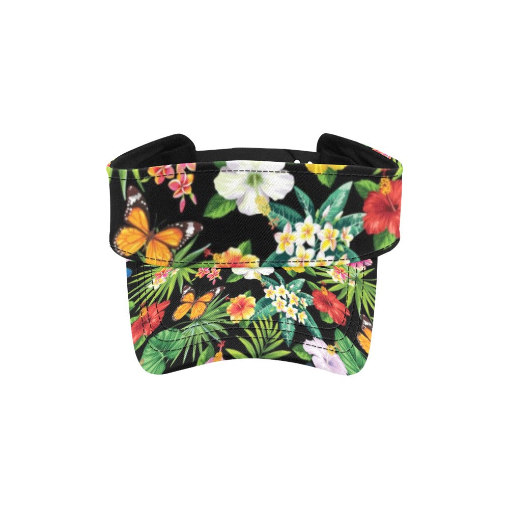 Hibiscus With Butterfly Print Design LKS305 Unisex Sun Visor