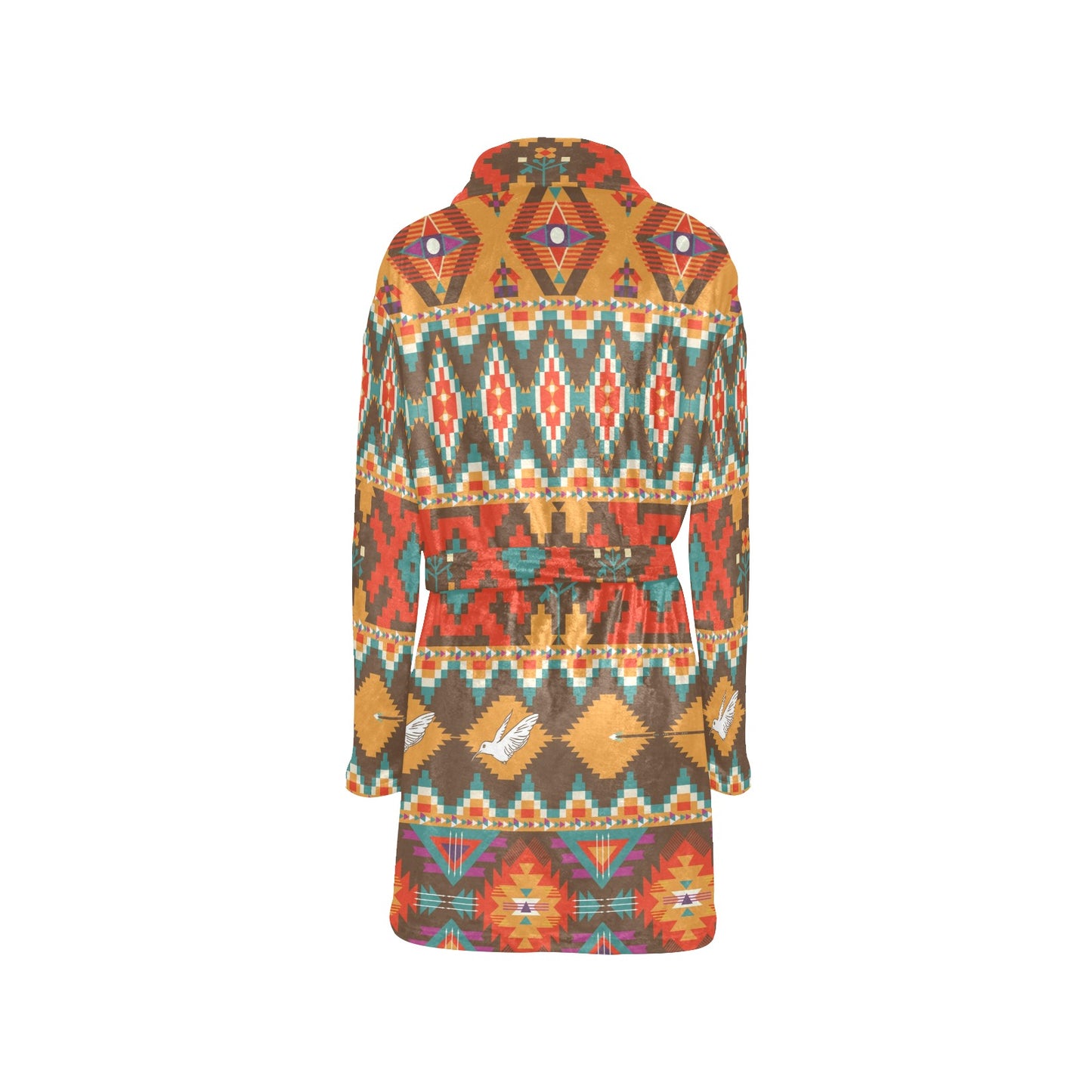 Native Pattern Print Design A01 Women's Fleece Robe