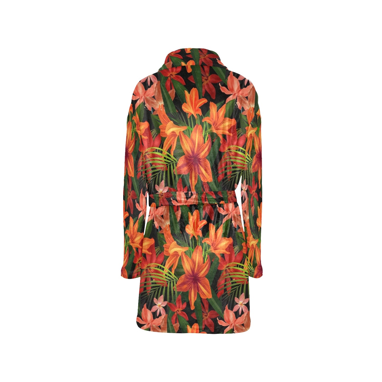 Amaryllis Pattern Print Design AL05 Women's Fleece Robe