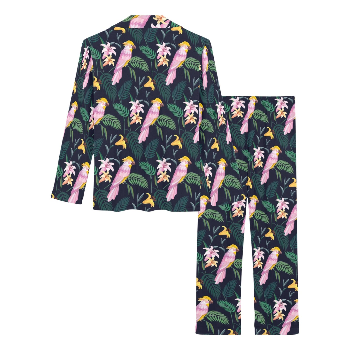 Cockatoo Pattern Print Design 03 Women's Long Pajama Set