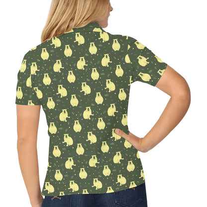 Capybara Pattern Print Design 03 Women's Polo Shirt