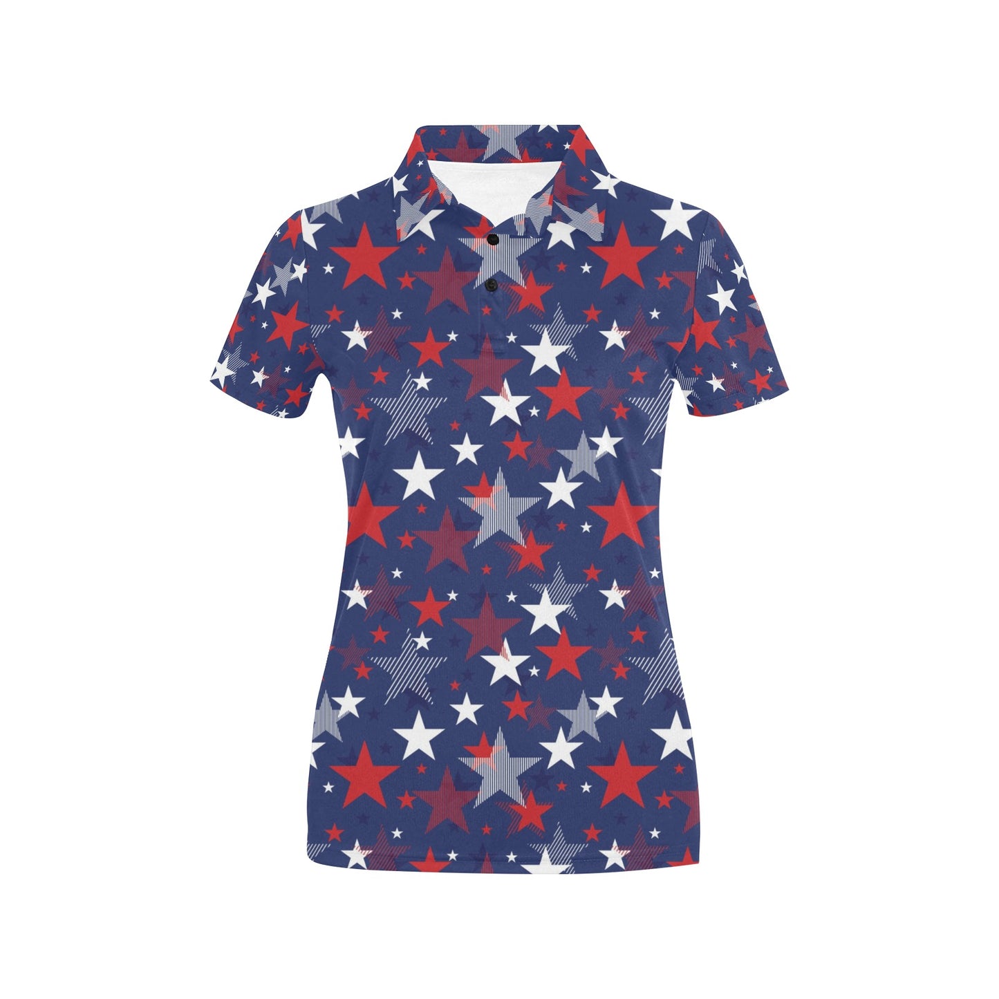 Star Print Design LKS304 Women's Polo Shirt