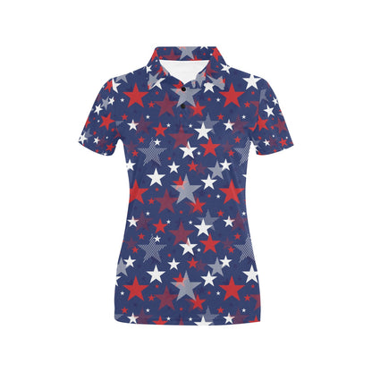 Star Print Design LKS304 Women's Polo Shirt