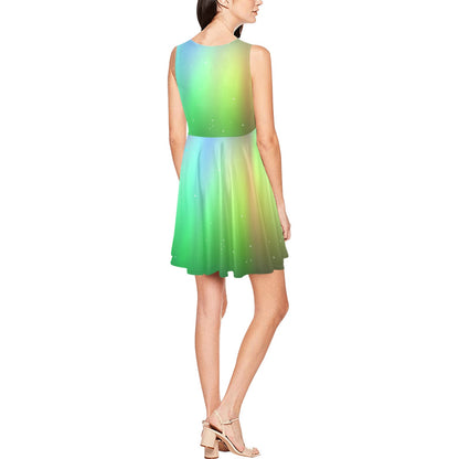 Aurora Borealis Pattern Print Design 03 Sleeveless Dress