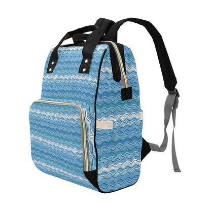 Wave Print Design LKS301 Diaper Bag Backpack