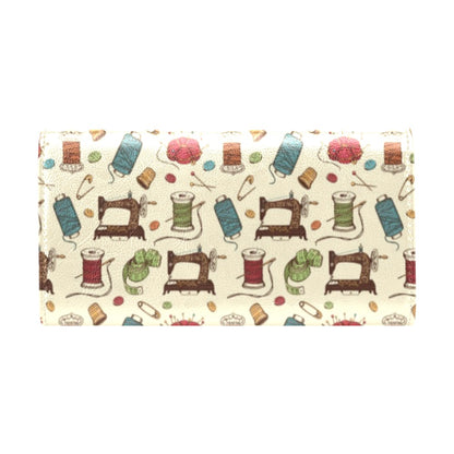 Sewing Equipment Print Design LKS303 Women's Trifold Wallet