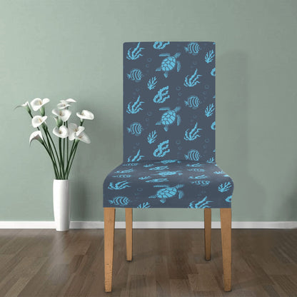 Sea Turtle Print Design LKS307 Dining Chair Slipcover