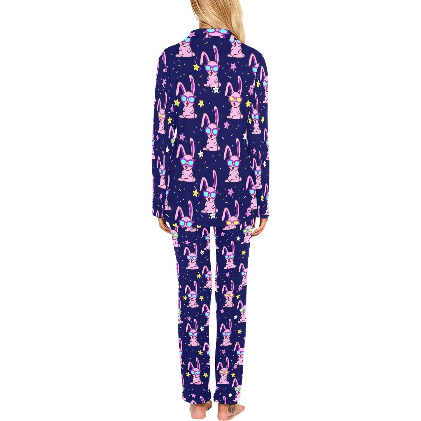 Rabbit Baby Pattern Print Design RB015 Women's Long Pajama Set