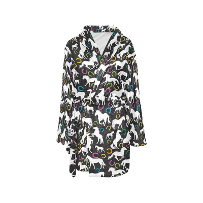 Horse Hoof Colorful Print Design LKS301 Women's Fleece Robe