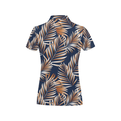 Tropical Flower Pattern Print Design TF07 Women's Polo Shirt