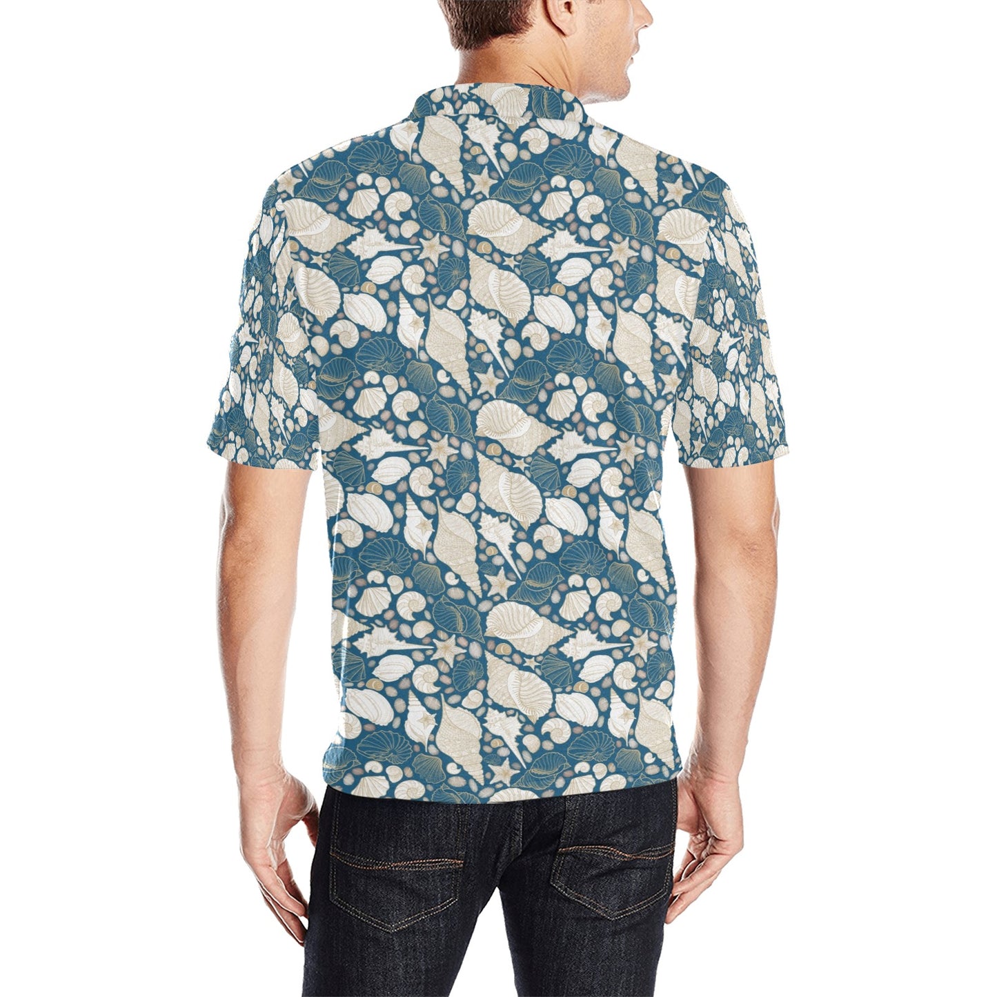 Products Seashell Print Design LKS308 Men Polo Shirt