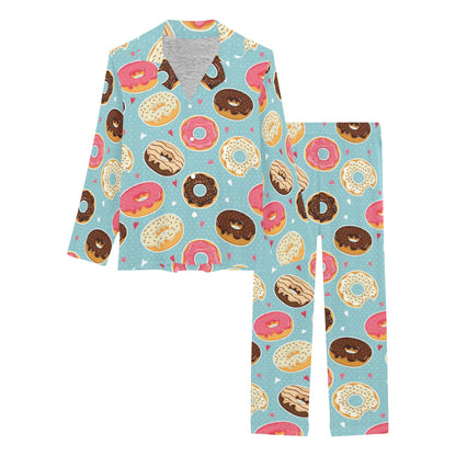 Donut Pattern Print Design DN04 Women's Long Pajama Set