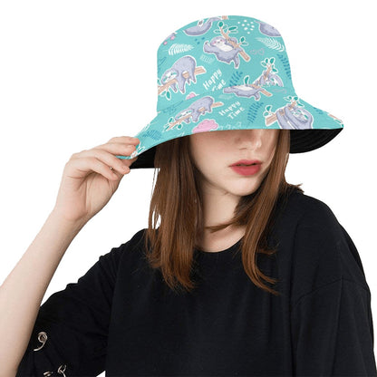 Sloth Print Design LKS309 Unisex Bucket Hat