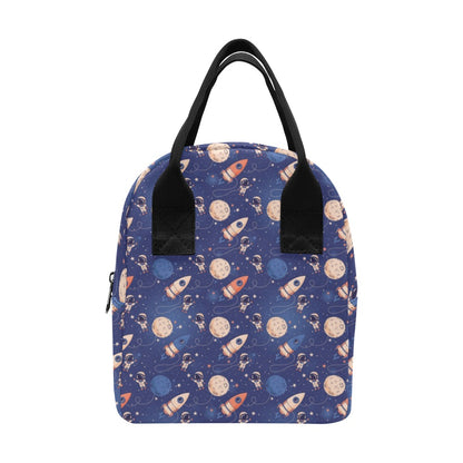 Space Astronaut Rocket Print Design LKS304 Insulated Lunch Bag