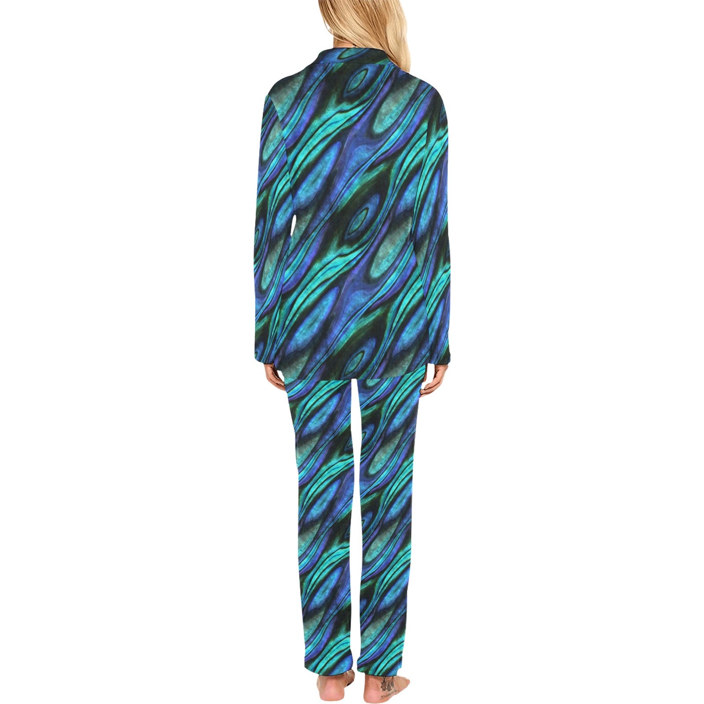 Abalone Pattern Print Design 03 Women's Long Pajama Set
