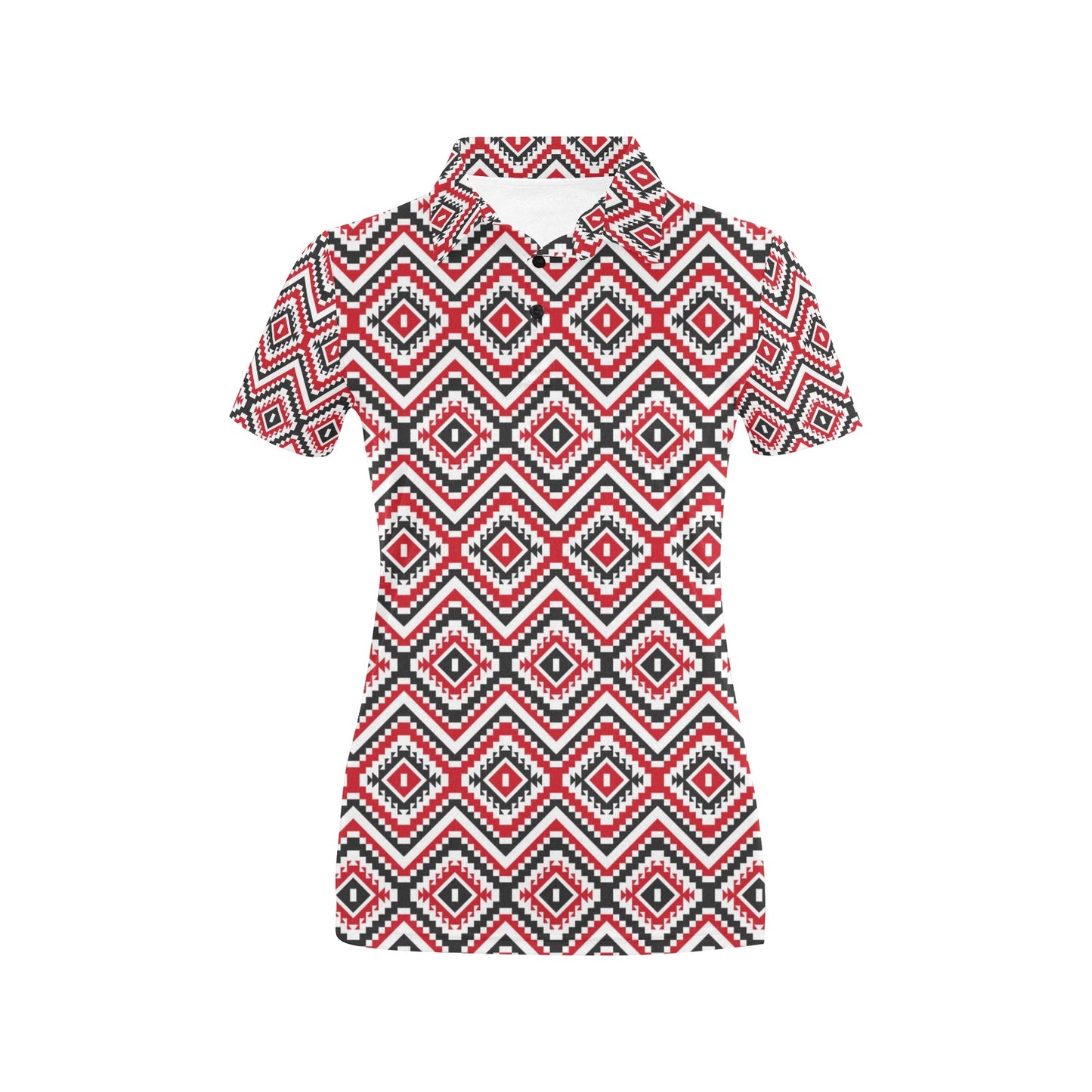 Native American Themed Tribal Print Women's Polo Shirt