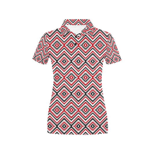 Native American Themed Tribal Print Women's Polo Shirt