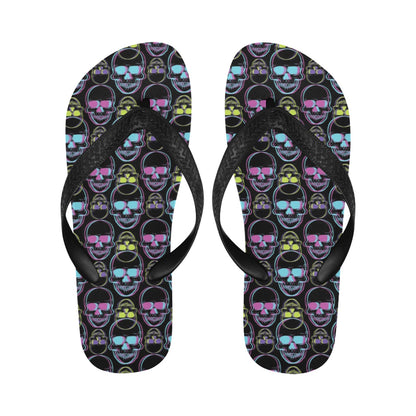 Skull 3D Colorful Print Design LKS309 Flip Flops