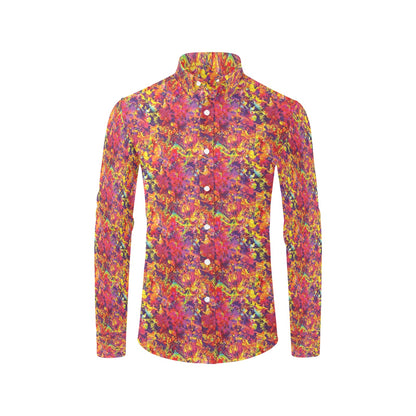Splatter Print Design LKS303 Men's Long Sleeve Dress Shirt