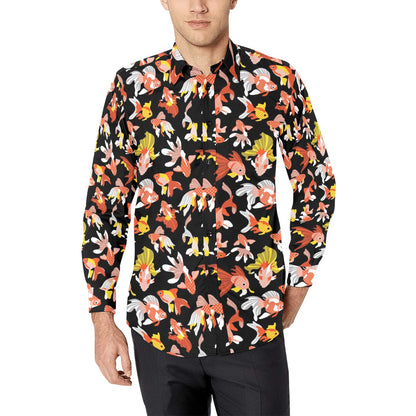 Goldfish Print Design LKS401 Men's Long Sleeve Dress Shirt