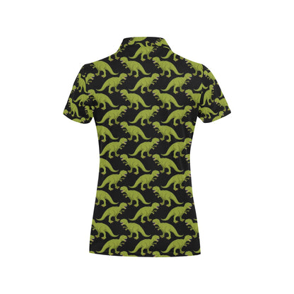 T Rex Pattern Print Design A02 Women's Polo Shirt