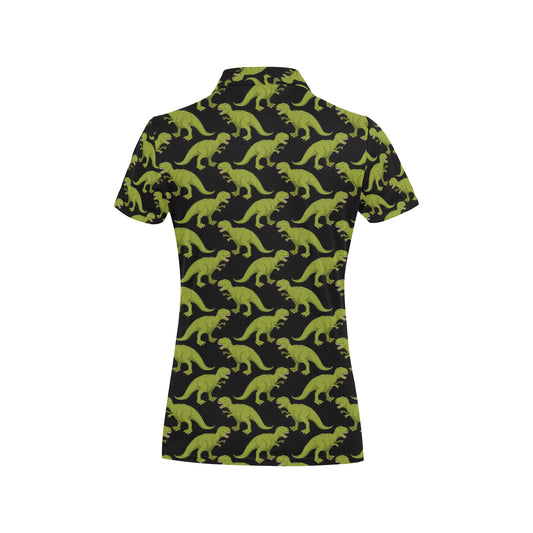 T Rex Pattern Print Design A02 Women's Polo Shirt