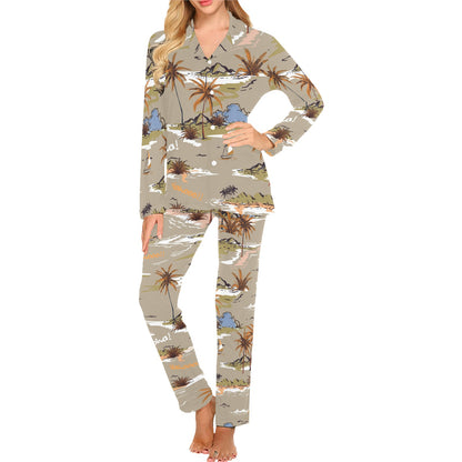 Pacific island Pattern Print Design A05 Women's Long Pajama Set