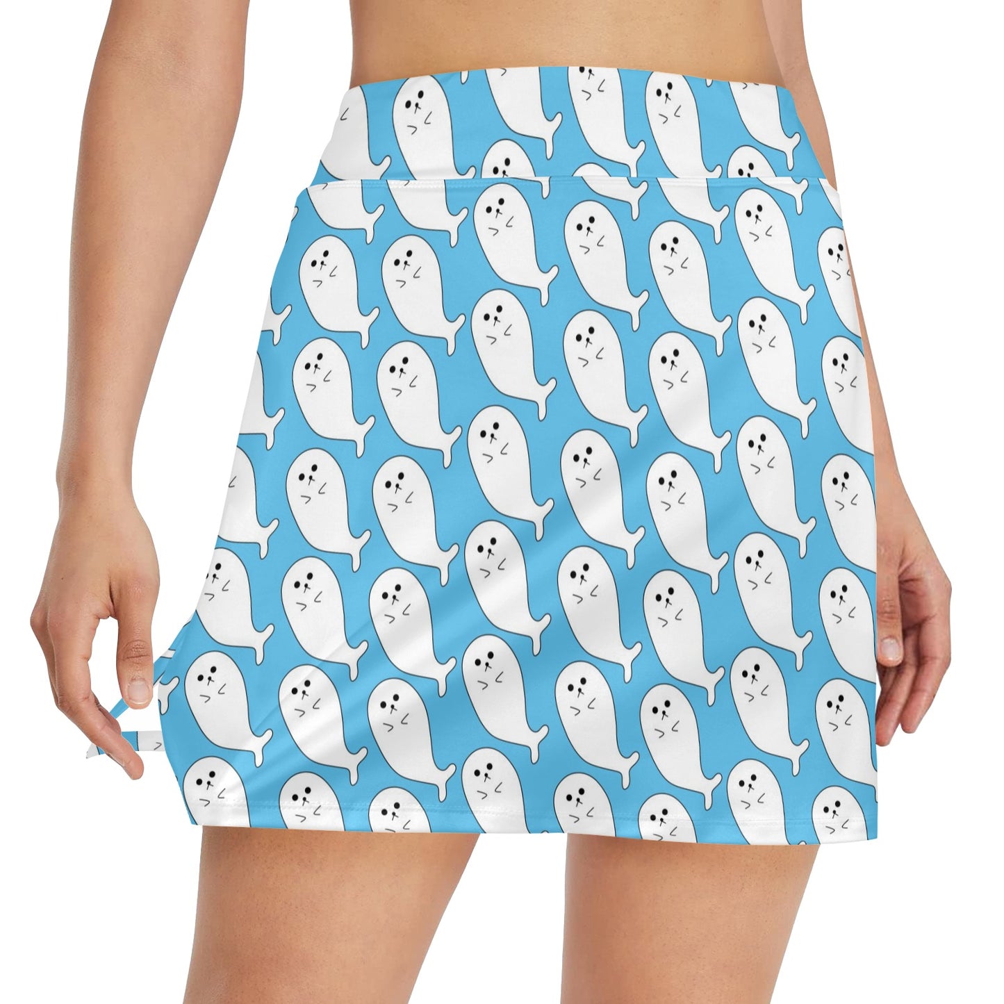 Sea Lion Print Design LKS402 17" Golf & Pickleball Skort with Pockets