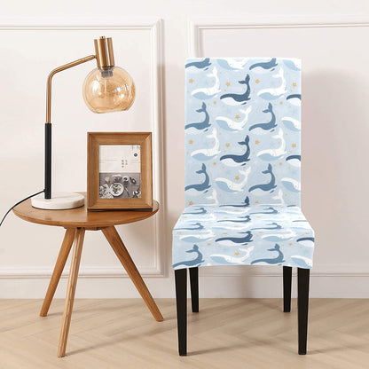 Whale Print Design LKS305 Dining Chair Slipcover